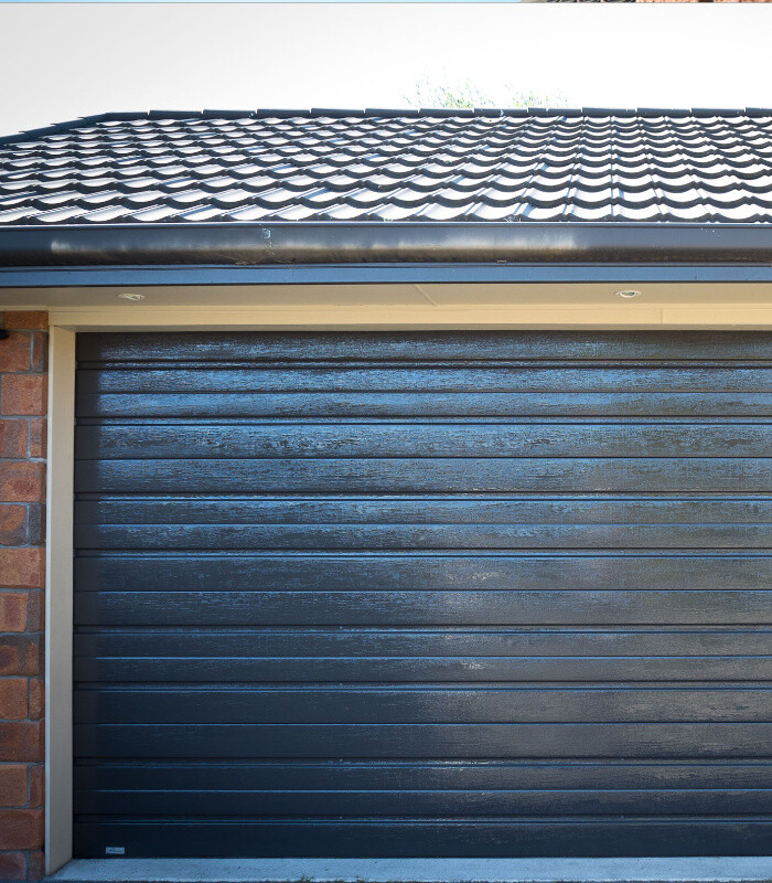 Close up of sun strike damage on garage door
