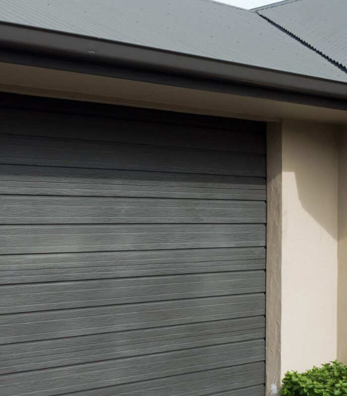 Close up of sun strike damage on garage door