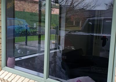 Partial oxidisation cleaned window frames before