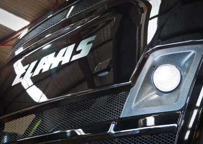 Rear CLAAS sign and lights with coating applied