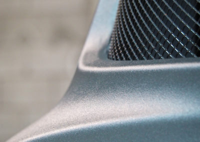 Close up of vent and plastics after coating