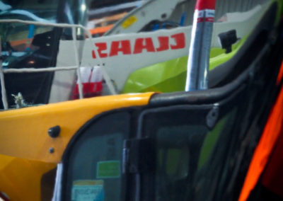 Close up of reflections in deep black coated finish