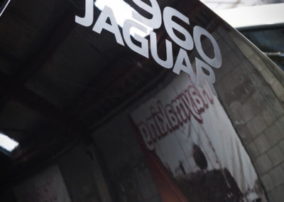 Jaguar 960 sign with protective coating applied