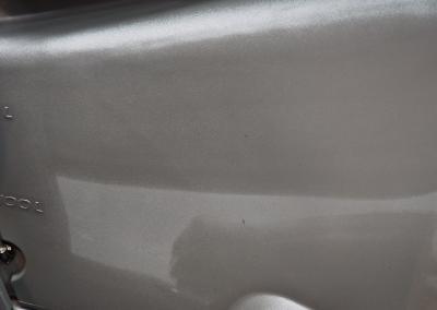 Side plastic area showing partial coating