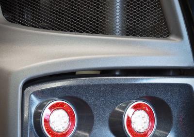 Left rear light section with UV protective coating applied